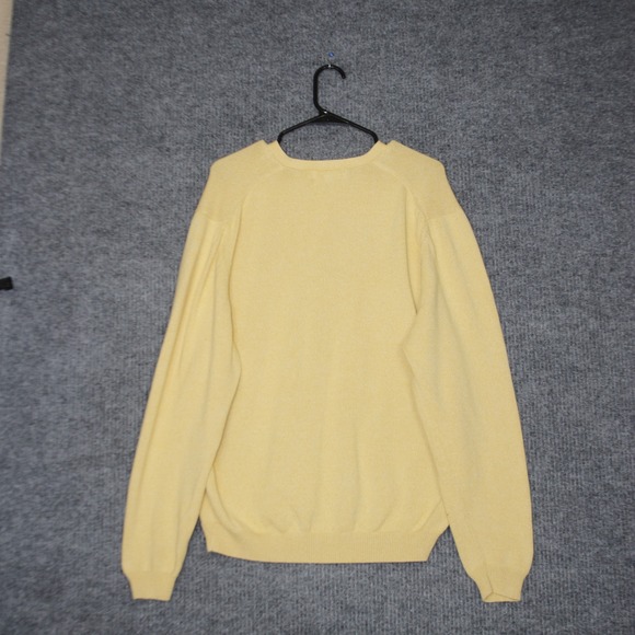 Brooks Brothers V-Neck Sweater Mens XL Yellow Pima Cotton Long Sleeve Classic - Picture 3 of 3